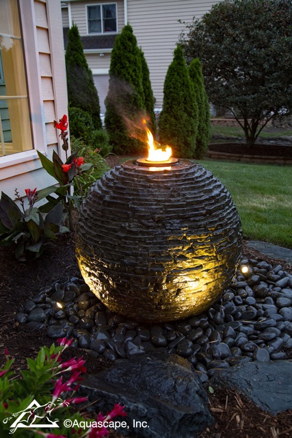 fire and water fountain feature